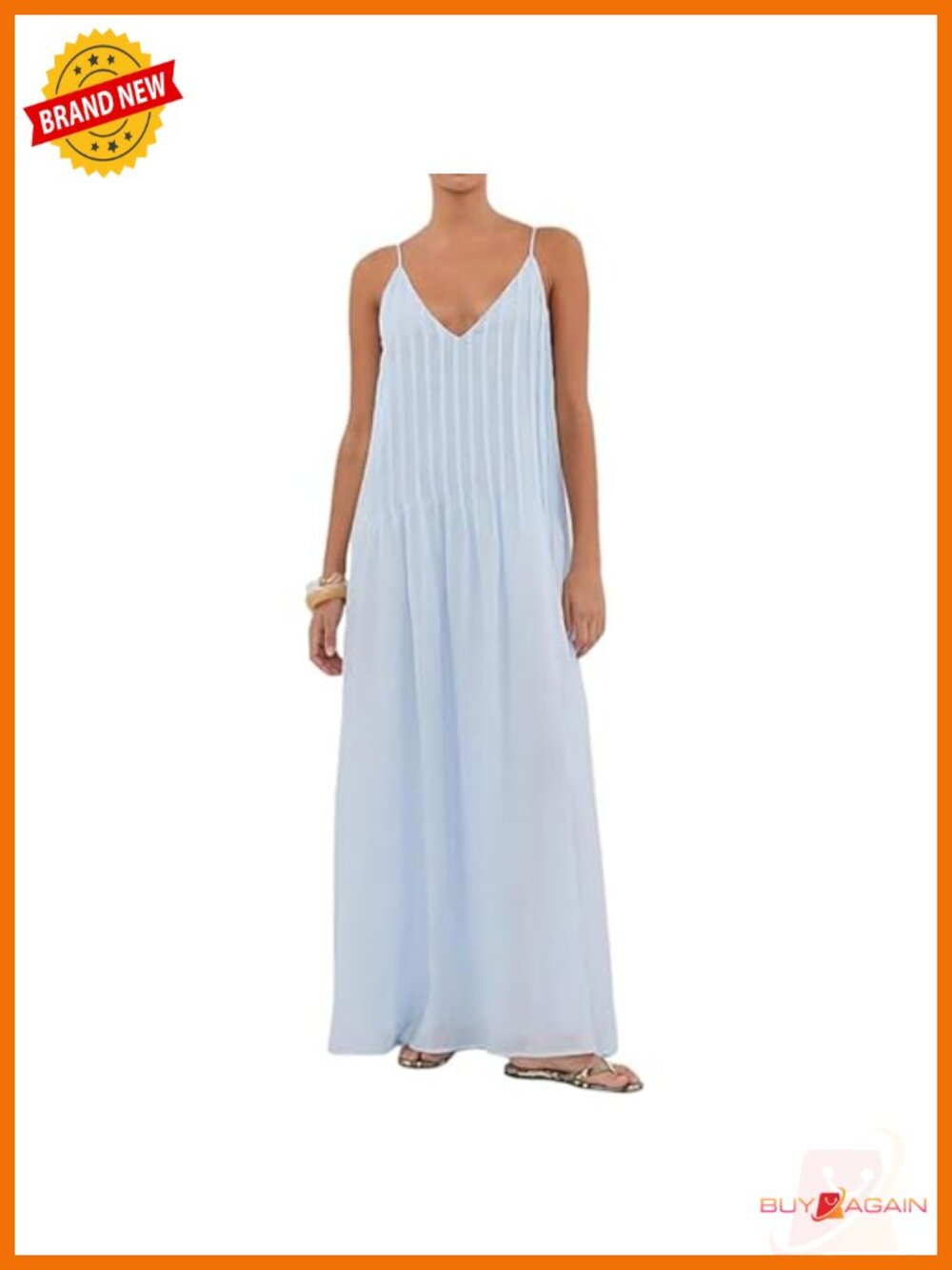 Women's Sleeveless V-Neck A-Line Maxi Dress Polyester Chiffon Beach Vacation